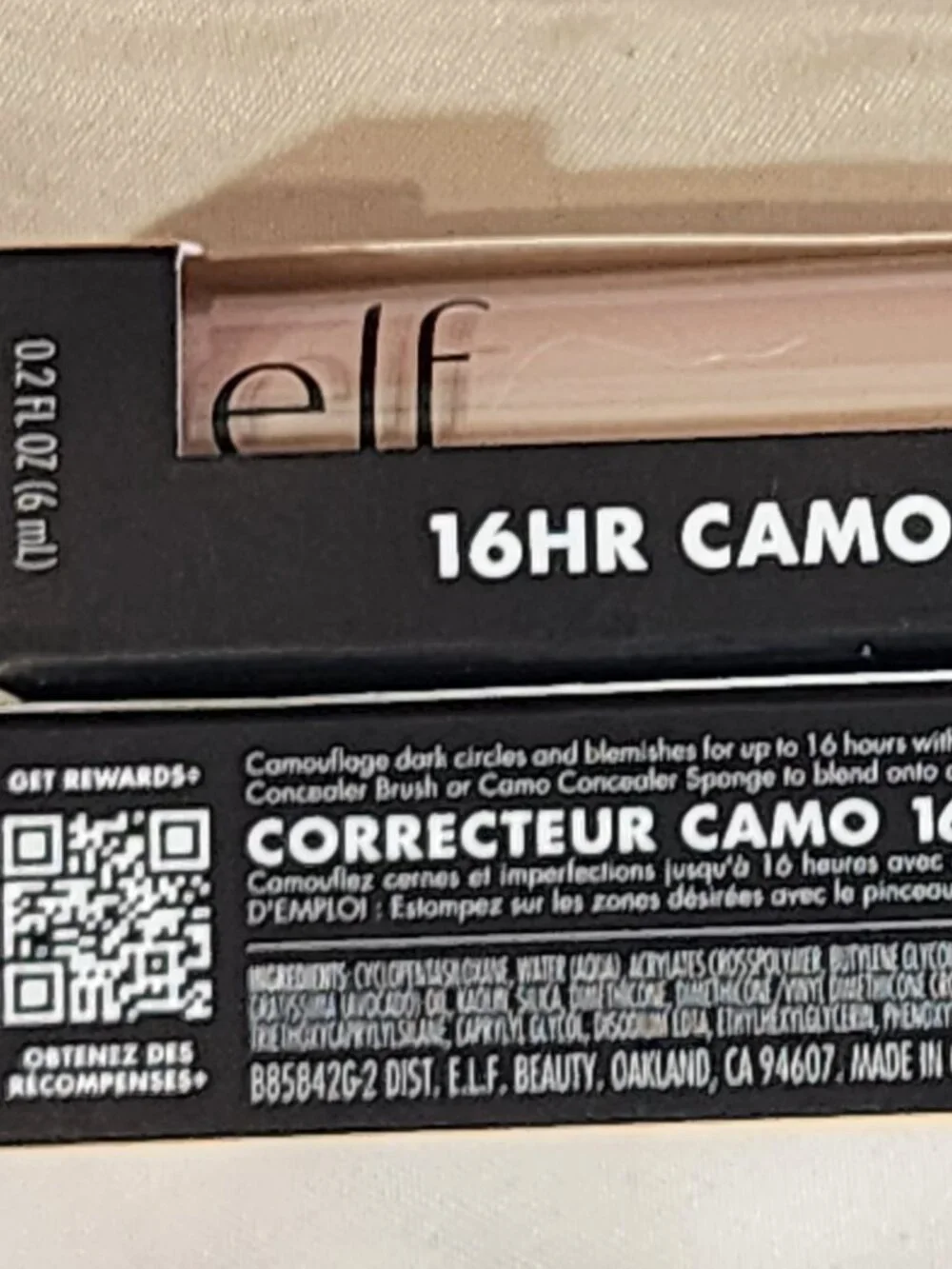 E.L.F. 16HR Camo Concealer .2fl oz. Full Coverage Matte Finish Fair Warm 2CT